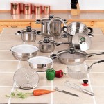 Chef's Secret® 22pc 12-Element Super Set with High-Quality Stainless Steel and Extra Large 11" Frypan
