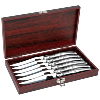 Slitzer Germany® 7pc European-Style Steak Knife Set in Wood Box