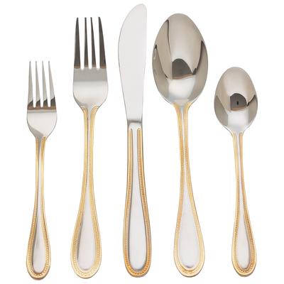 Sterlingcraft® Surgical Stainless Steel 20pc Flatware Set with Gold Trim