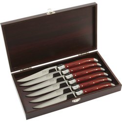 Slitzer Germany® 7pc European-Style Steak Knife Set in Wood Box