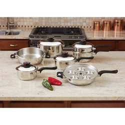 World&apos;s Finest™ 7-Ply Steam Control™ 17pc T304 Stainless Steel Cookware Set