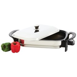 Precise Heat™ 16" Rectangular Non-Stick T304 Stainless Steel Electric Skillet